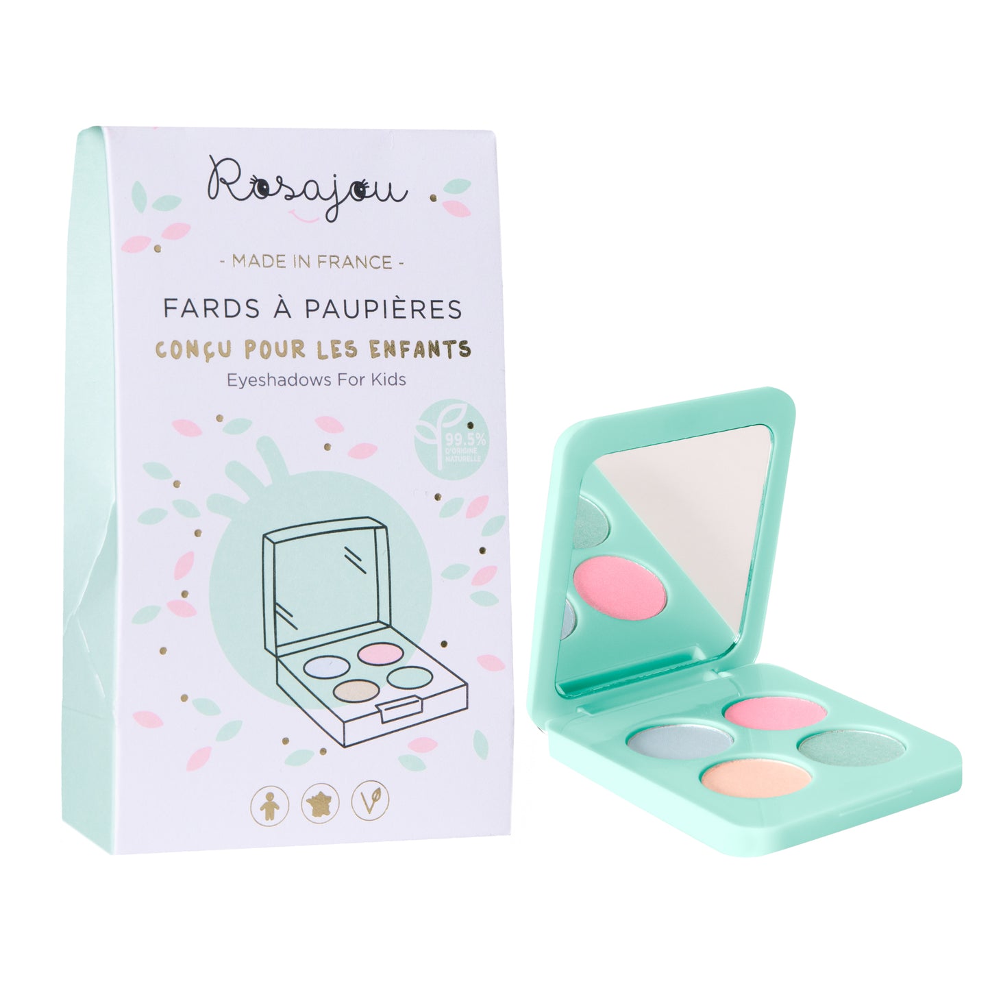 Rosajou vaikiški akių šešėliai Vegan Face powders